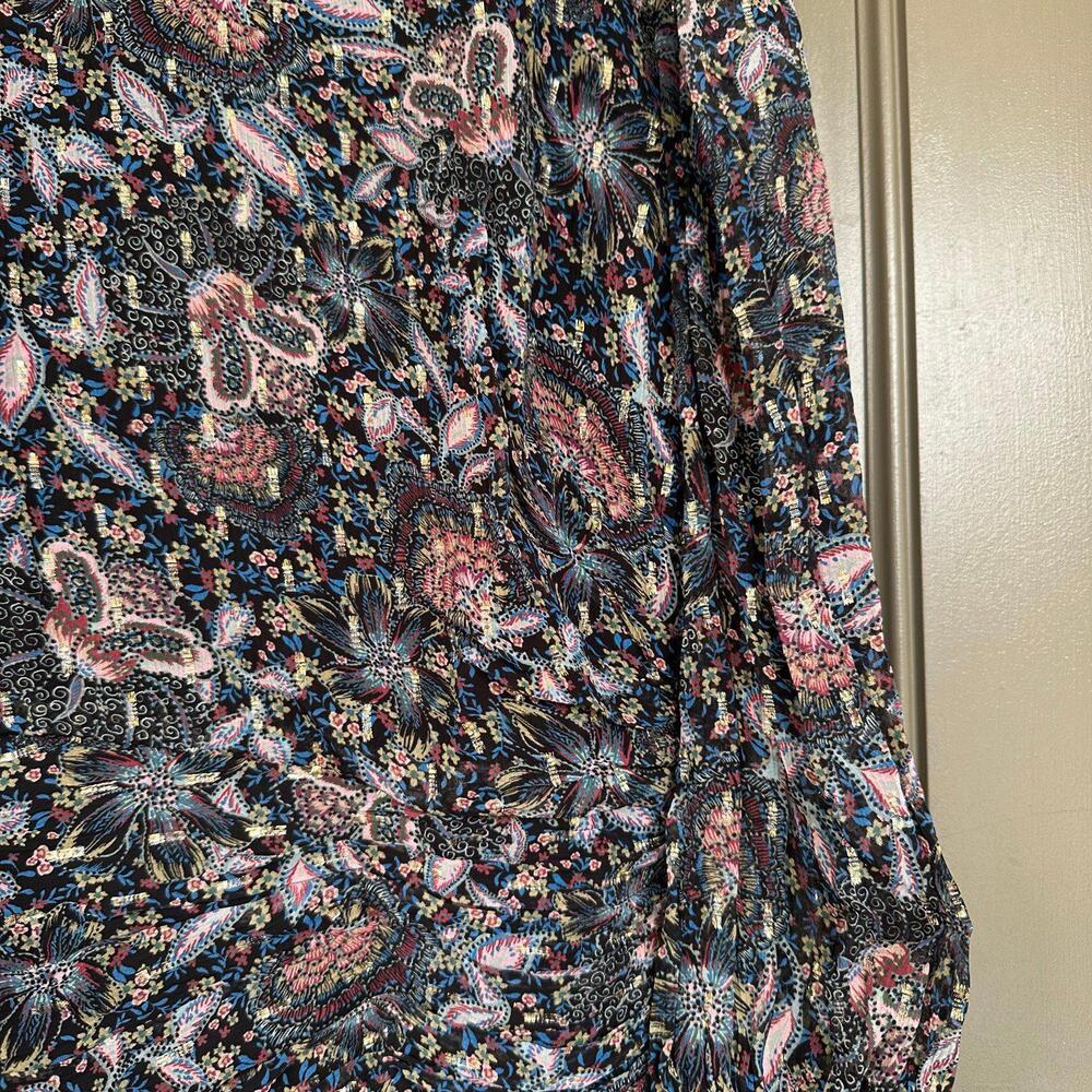 Shoshanna Viscose Metallic Accent Round Neck Dress 8 - Picture 2 of 4